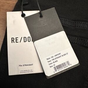 Re/Done Men's Black Straight Jeans